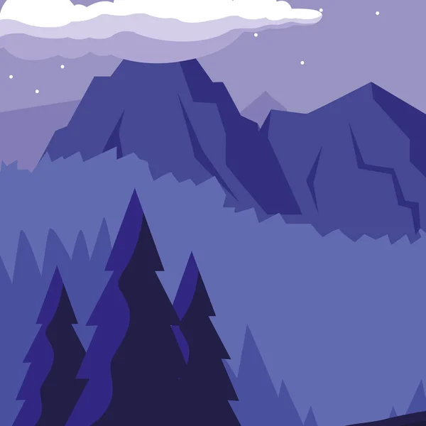 Bosque paisaje escena icono — Vector de stock