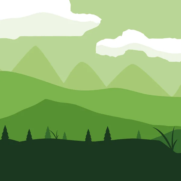 Ikone der Waldlandschaft — Stockvektor