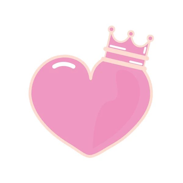 Coeur et couronne fille pouvoir — Image vectorielle