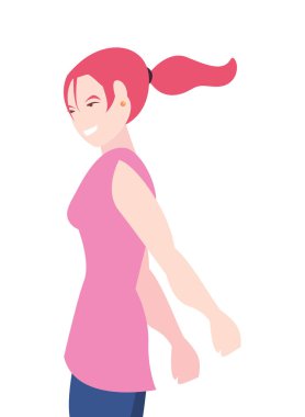 Pembe saçlı kadın.