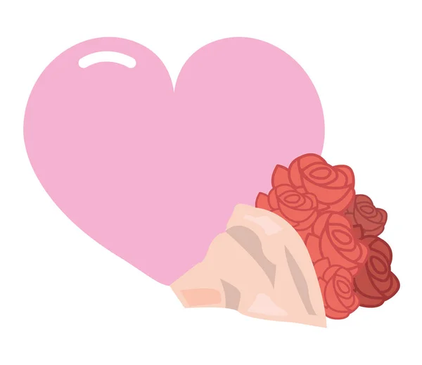 Coração amor flor —  Vetores de Stock