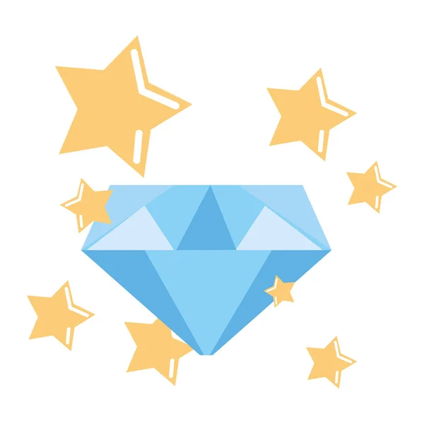Diamant étoiles fille pouvoir — Image vectorielle