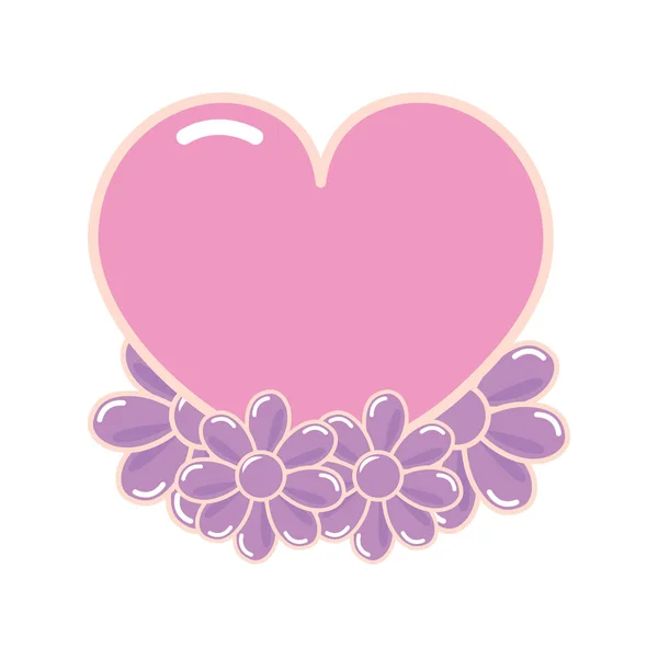 Corazón amor flores arreglo — Archivo Imágenes Vectoriales