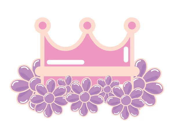 Власть девушки короны цветы — стоковый вектор