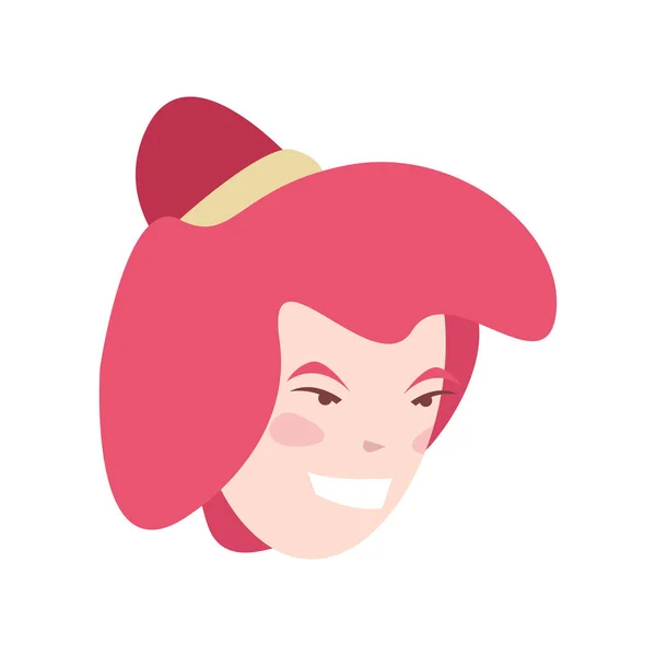 Cara de mujer feliz — Vector de stock