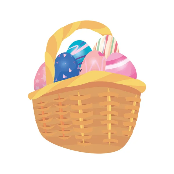 Яєчна кошик щасливого Великодня — стоковий вектор