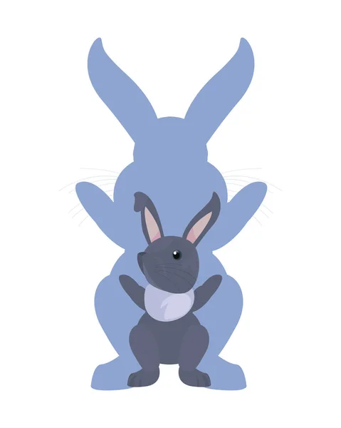 Lindo conejo animal — Vector de stock