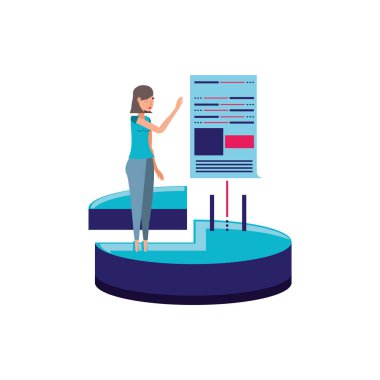 istatistiksel grafik kadınla pastası