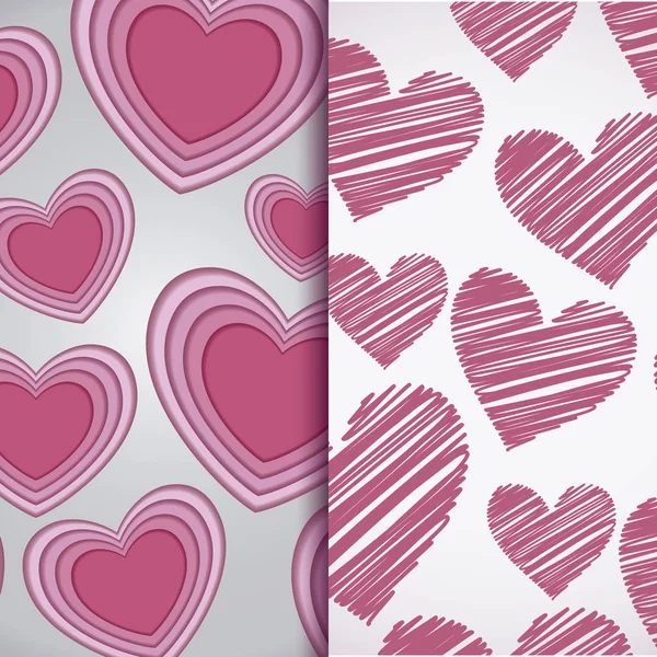 Set of valentine day cards patterns — Stock Vector