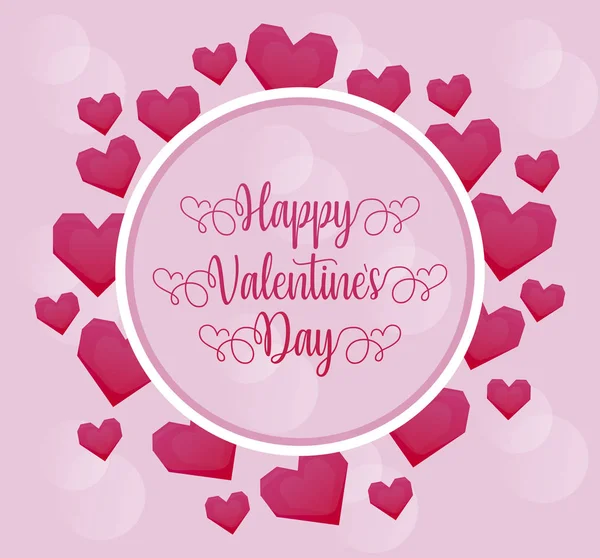 Valentinstag Karte mit Herzen — Stockvektor
