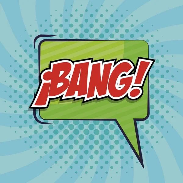 Bulle de parole avec mot bang bande dessinée pop art — Image vectorielle