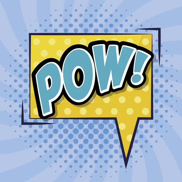 Speech bubble with pow word comic pop art — Stock Vector