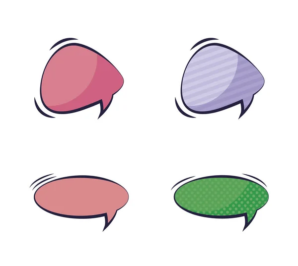 Set of speech bubbles comic pop art — Stock Vector