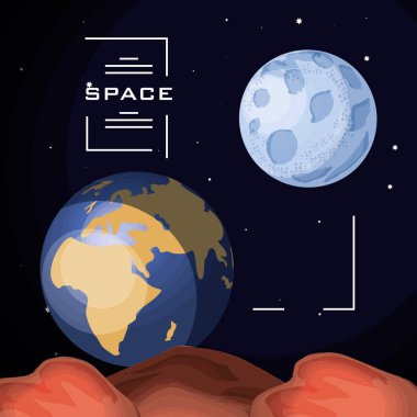 Dünya gezegeni evren sahne alanı