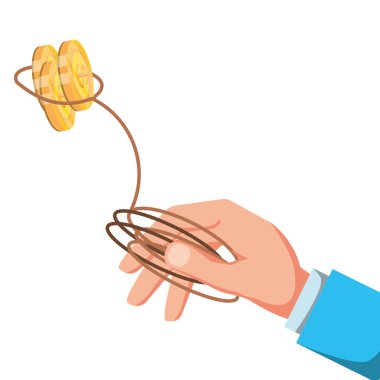 el paralar Doları ve ip ile