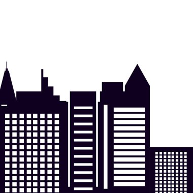 Binalar şehir manzarası izole edilmiş simge