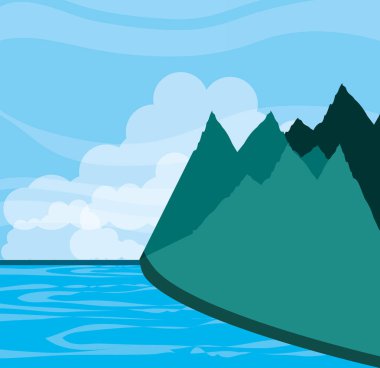 Göl ile dağlık manzara