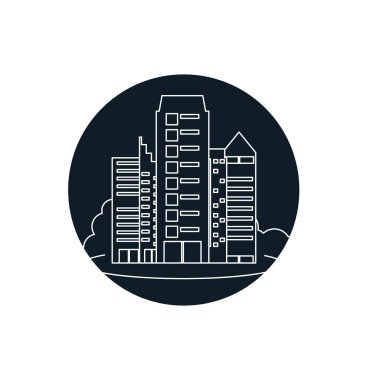 Bina cityscape gece sahne çerçevesinde döngüsel