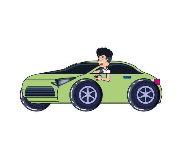 Om conducător auto avatar caracter — Vector de stoc