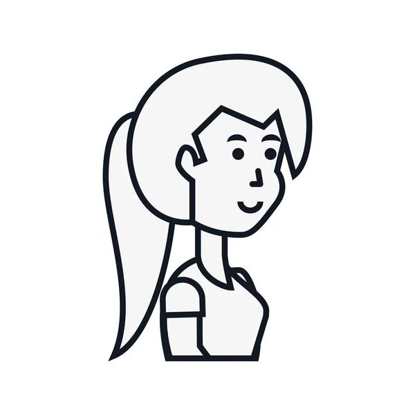 Carácter avatar mujer joven — Vector de stock