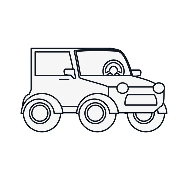 Car jeep isolated icon — Stock Vector