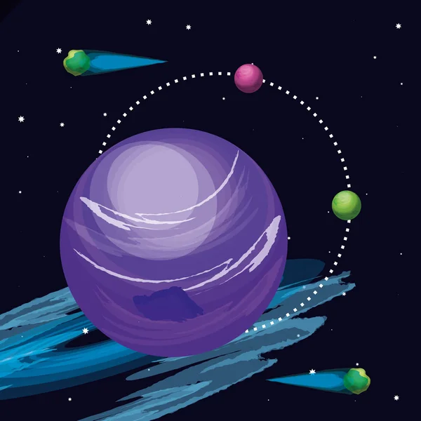Espace avec pluton planète univers scène — Image vectorielle