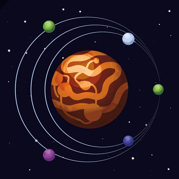 Espace avec mars planète univers scène — Image vectorielle