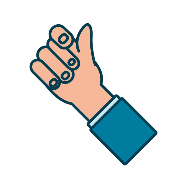 Mano humano aislado icono — Vector de stock