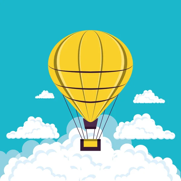 Μπαλόνι αέρα καυτό που φέρουν — Διανυσματικό Αρχείο