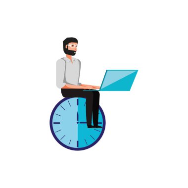 zaman saati ile genç adam