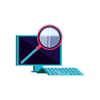 Büyüteç ile masaüstü bilgisayar