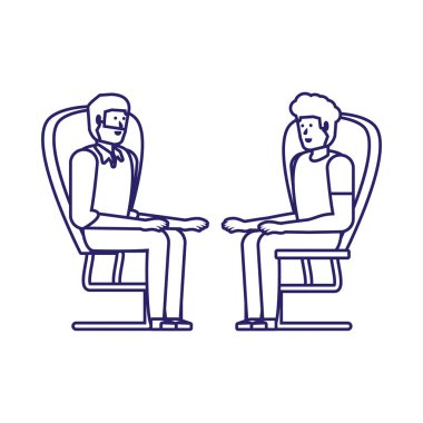 sandalyede oturan genç adam