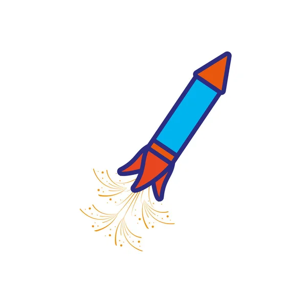 Firework rocket isolated icon — Stock Vector