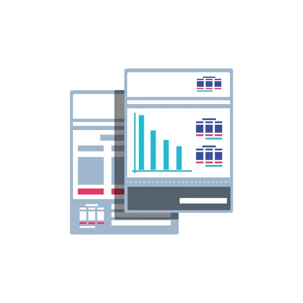 Paper document with statistic graphic — Stock Vector