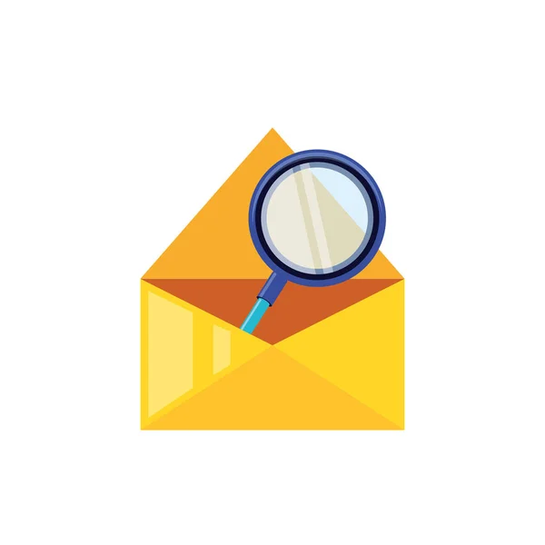 Αναζήτηση μεγεθυντικό φακό στο φάκελο mail — Διανυσματικό Αρχείο