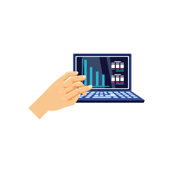 Computador portátil e portátil com infográfico — Vetor de Stock