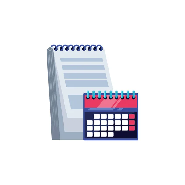 Calendar reminder with notepad — Stock Vector