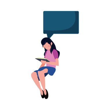 kadın kitap konuşma balonu okuma