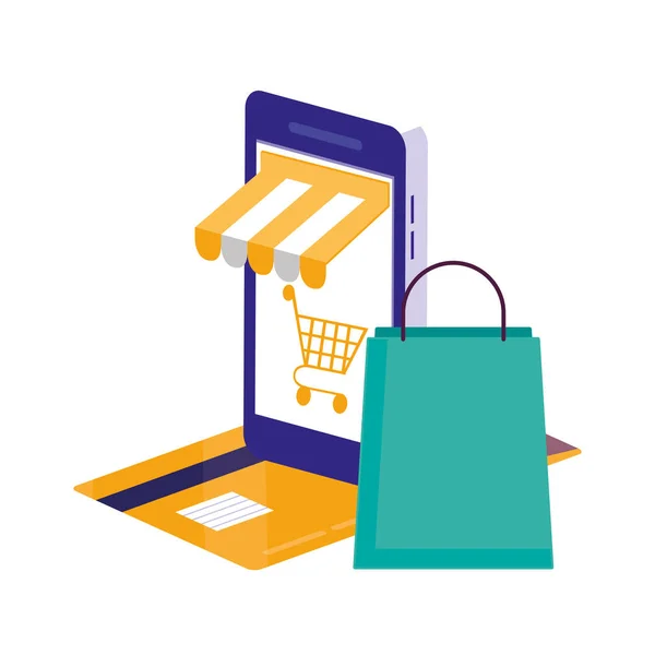 Mercado de compras online — Vetor de Stock