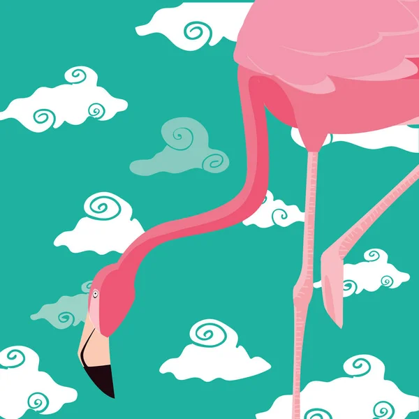 Niedlicher Flamingo-Himmel — Stockvektor