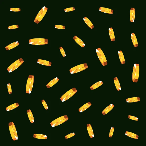 Pièces d'or empilées fond d'argent — Image vectorielle