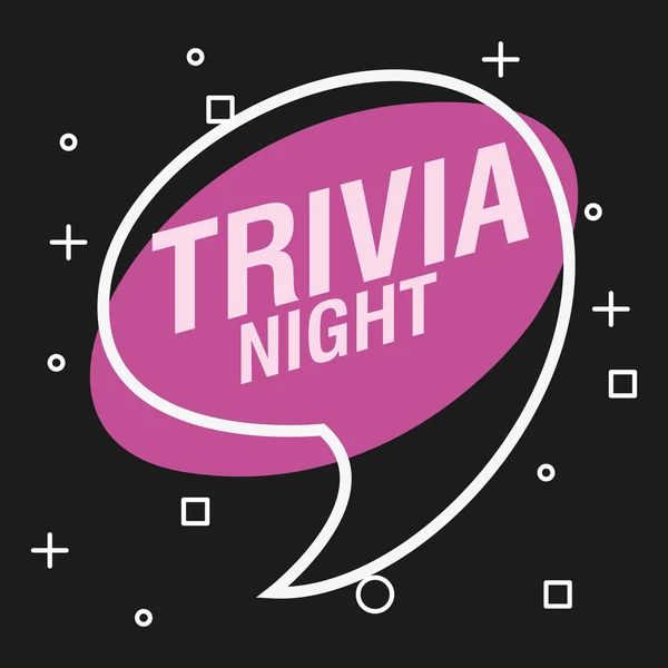 Trivia éjszaka design — Stock Vector