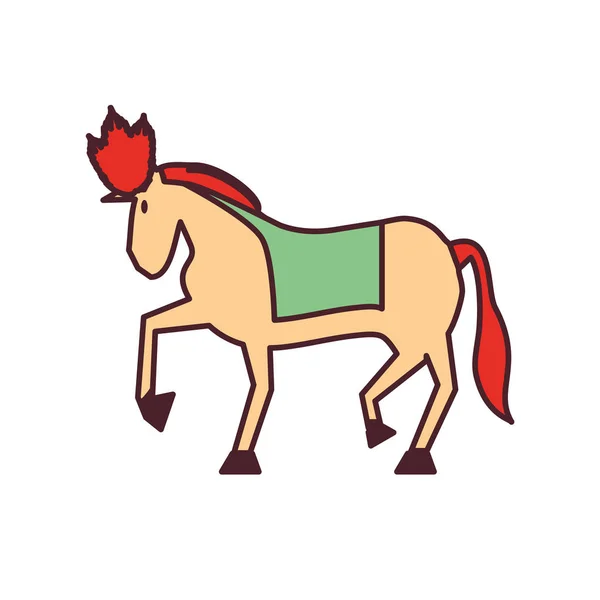 Cirkuszi ló elszigetelt ikon — Stock Vector