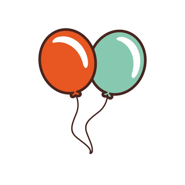 Luftballons Helium isoliert Symbol — Stockvektor