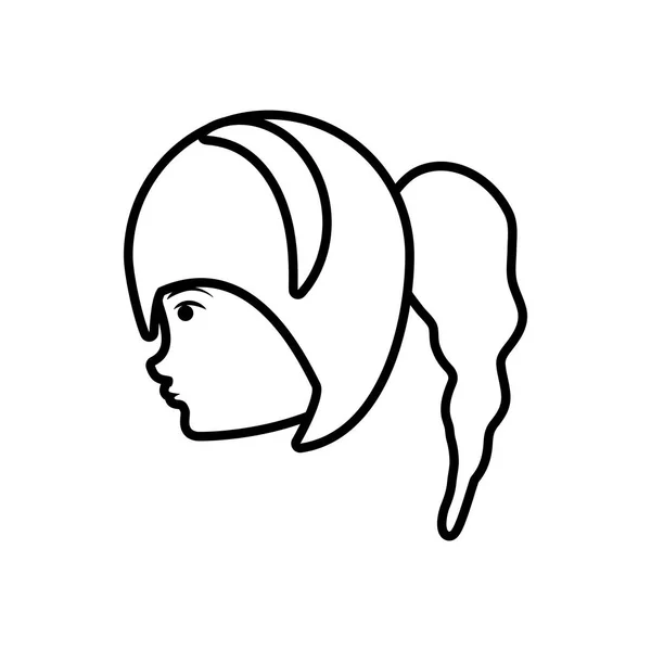 レトロな女性スタイルの頭 — ストックベクタ