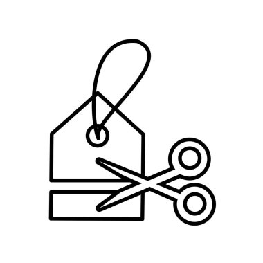 ticari etiketi makasla asılı