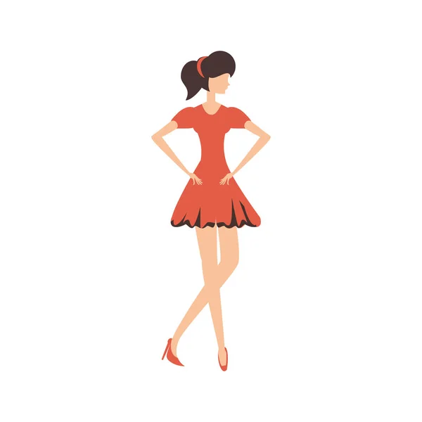 Belle femme style rétro mode — Image vectorielle
