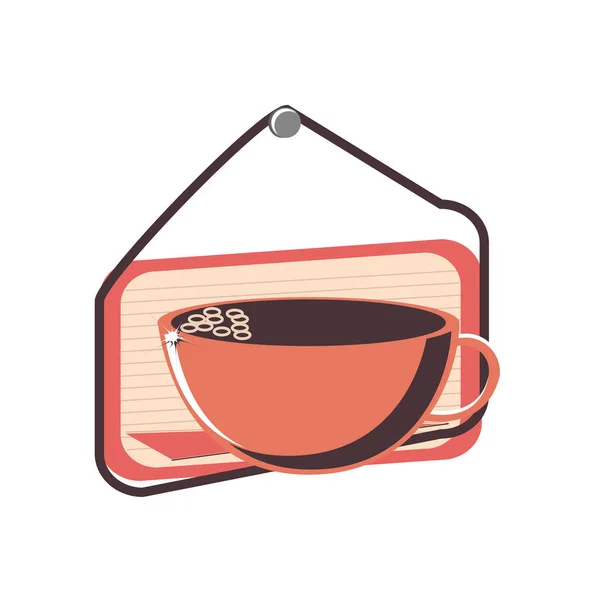Tasse à café avec étiquette — Image vectorielle