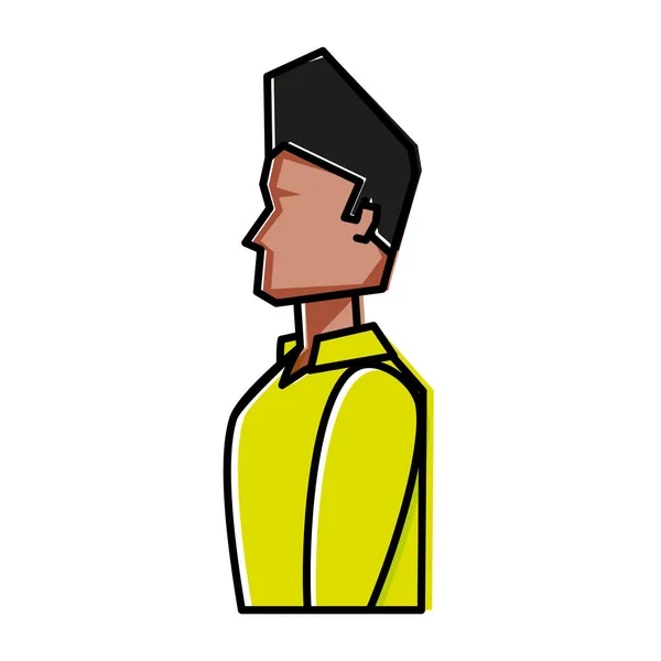 Молодой человек черный аватар персонаж — стоковый вектор