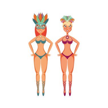 Kadınlar karnaval dansçılar avatar karakter